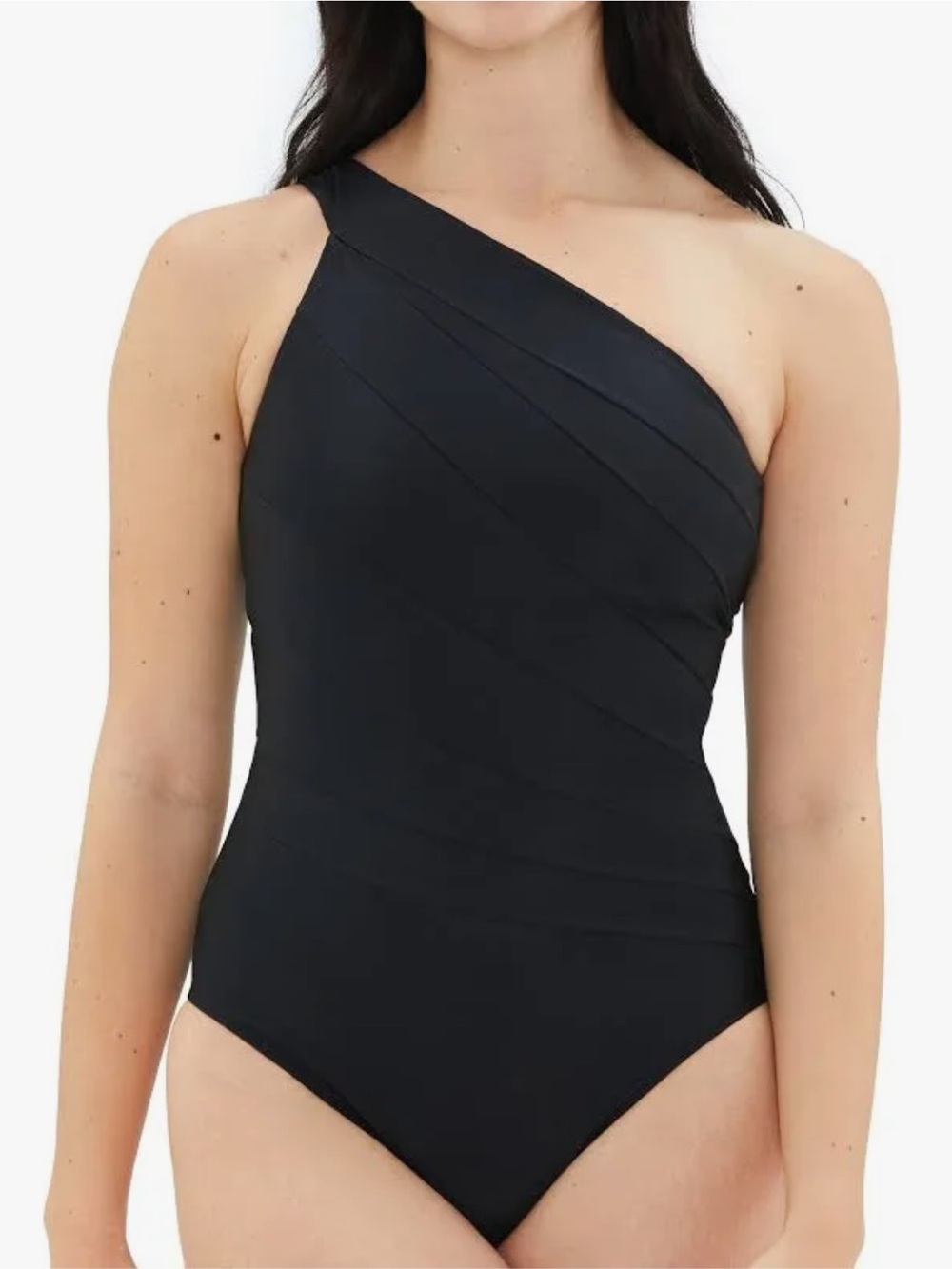 The Sidestroke - Black One-shoulder One piece bathing suit
